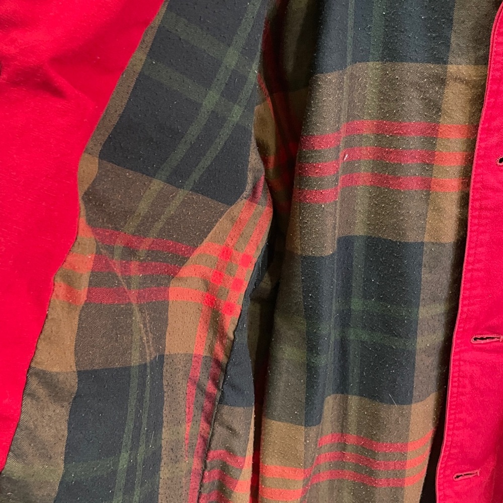 VTG red Abercrombie & Fitch Country Clothes barn chore jacket corduroy collar - Picture 5 of 6
